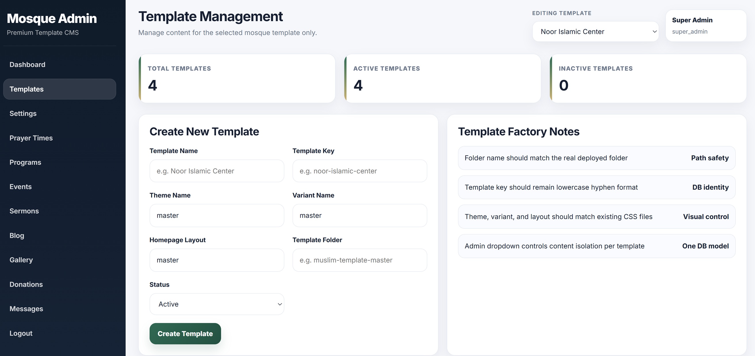 Admin Preview